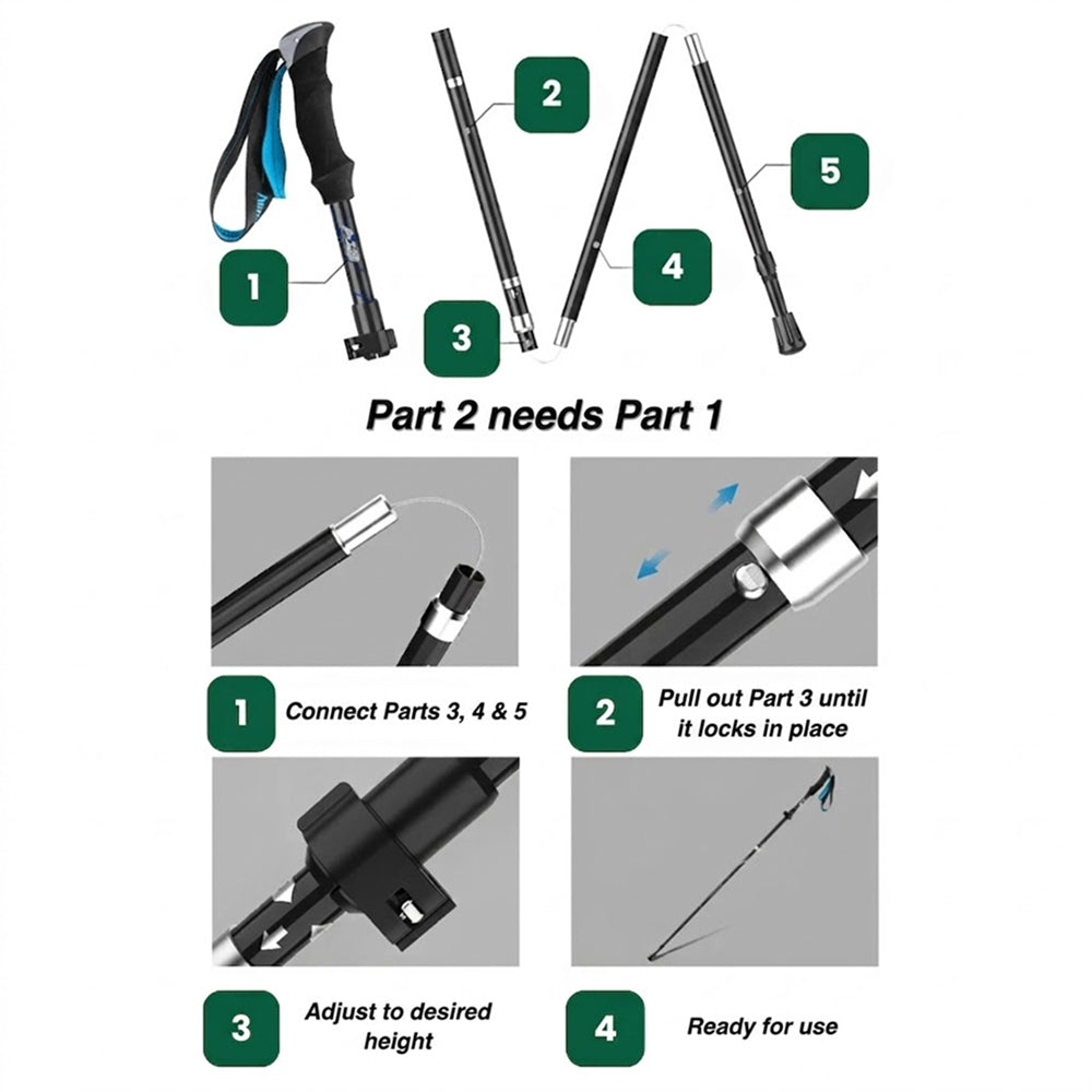 WalkiPole Collapsible Trekking Poles