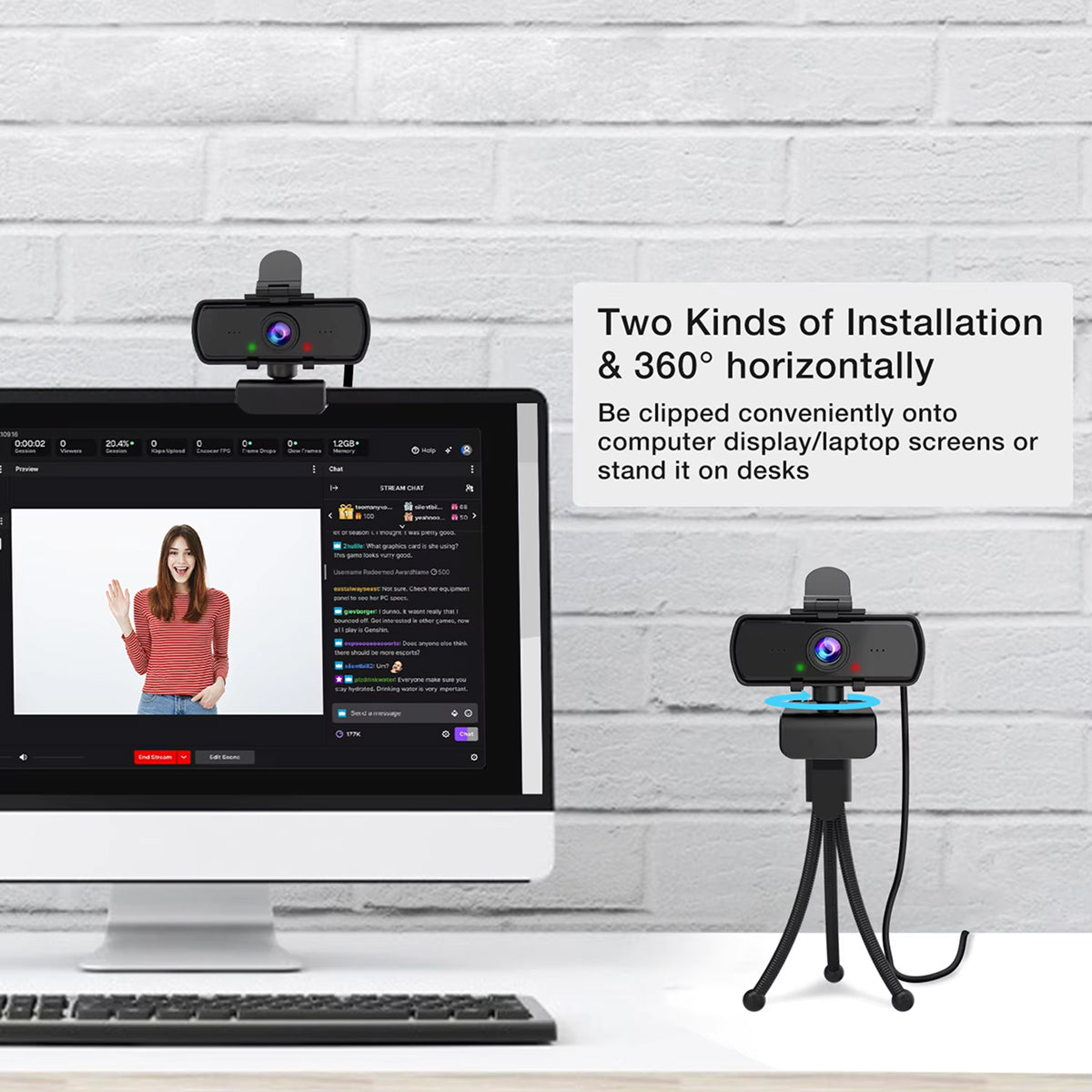 WeStrepot 1440p HD Professional Streaming Webcam