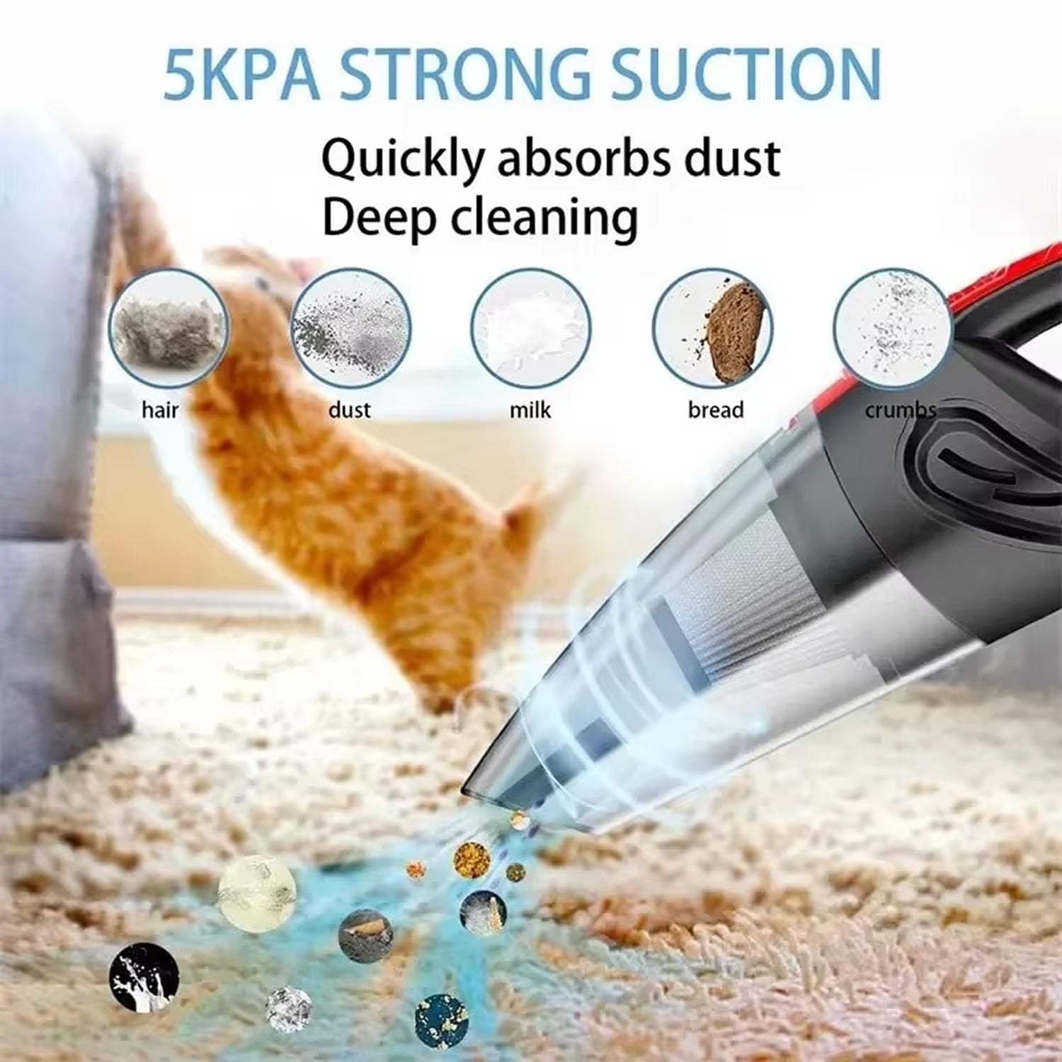 WhistPur 5KPA Cordless Handheld Vacuum for Pet Hair