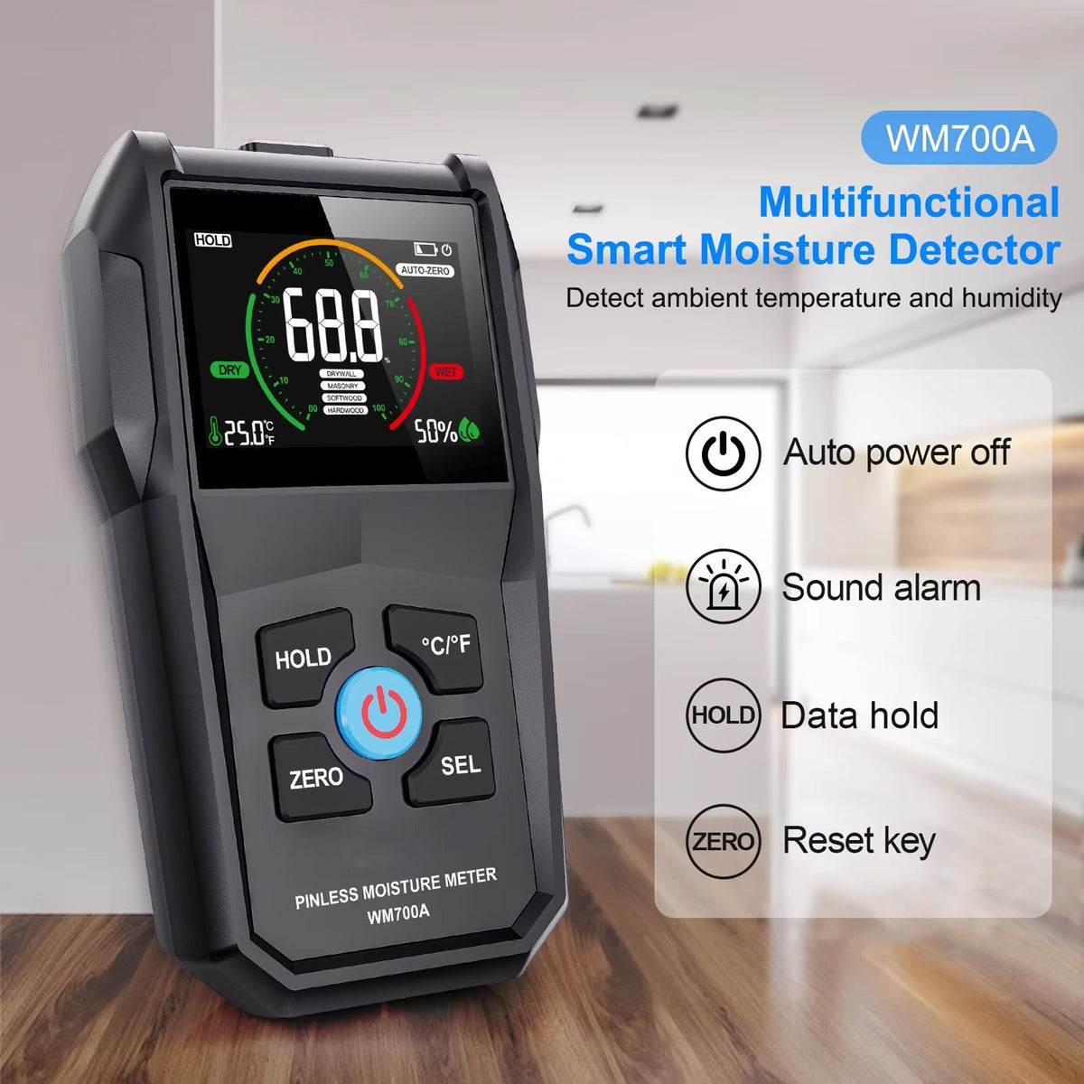 Wudetter Pinless Wood Moisture Meter | Non-Destructive Subsurface Scanner