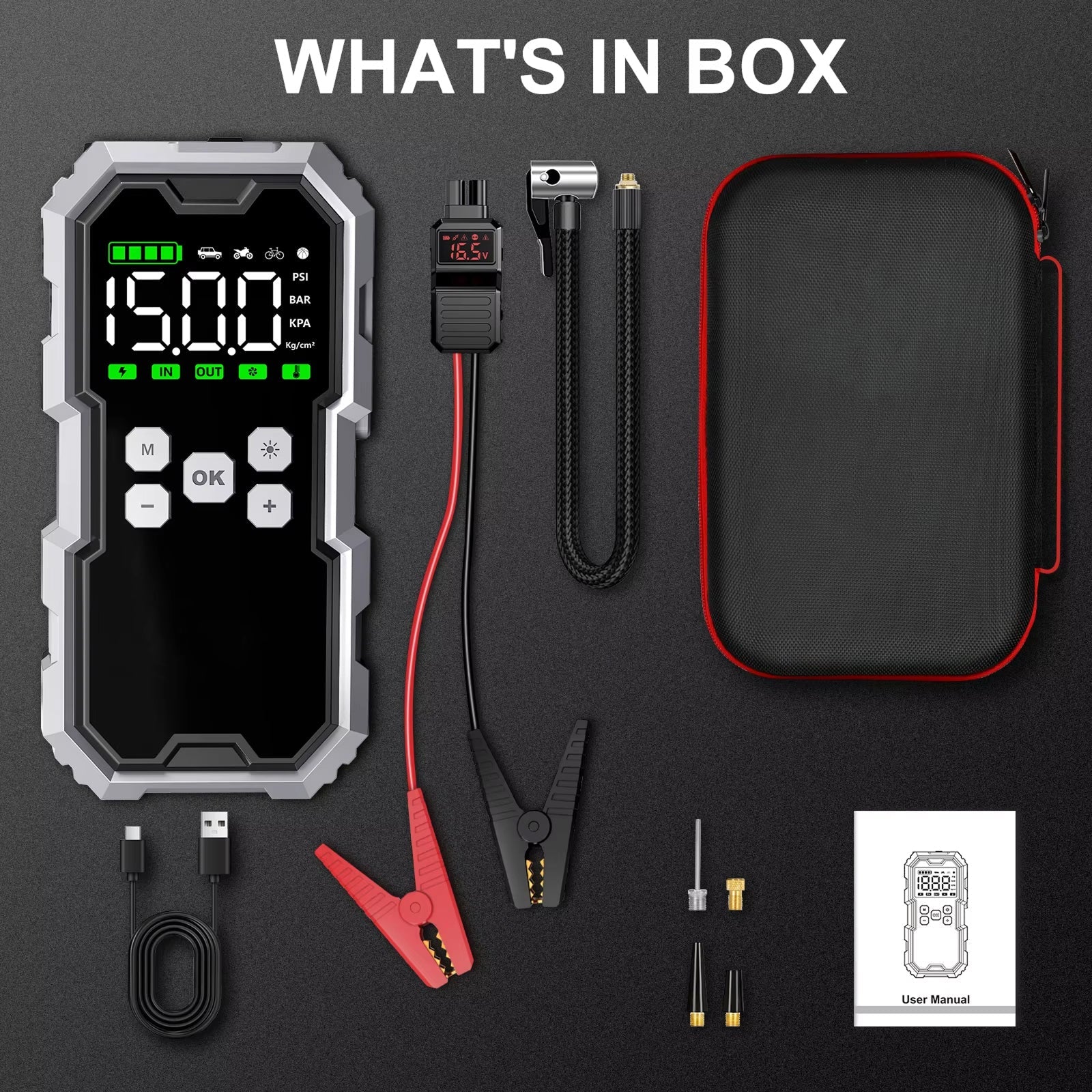 ZapixRev 7000A Portable Car Jump Starter with 150PSI Air Compressor