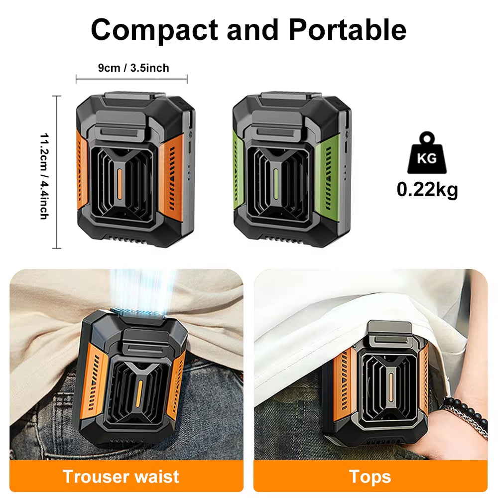 ZenBriz Hands-Free Portable Waist Fan for Hiking & Outdoor Work