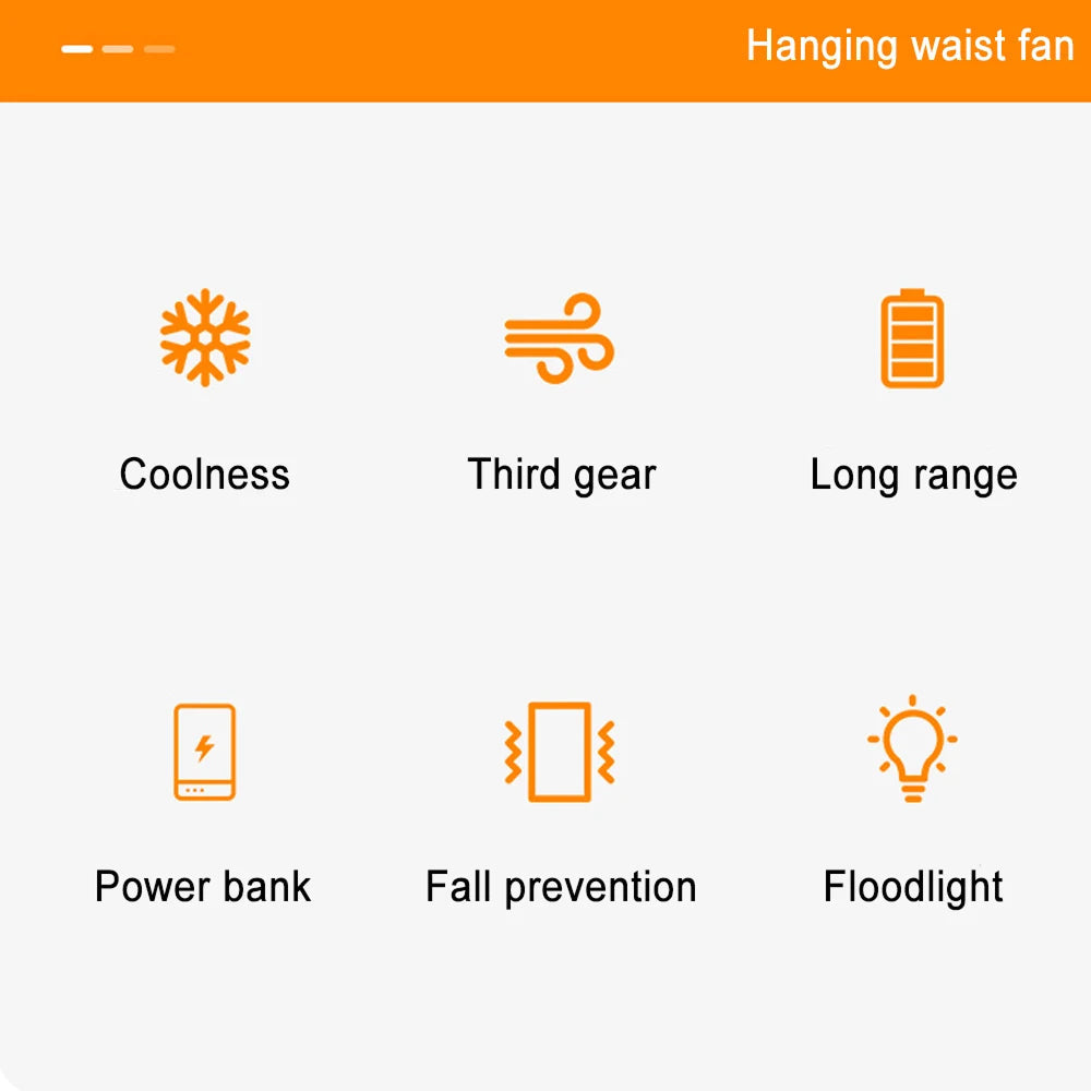 ZenBriz Hands-Free Portable Waist Fan for Hiking & Outdoor Work