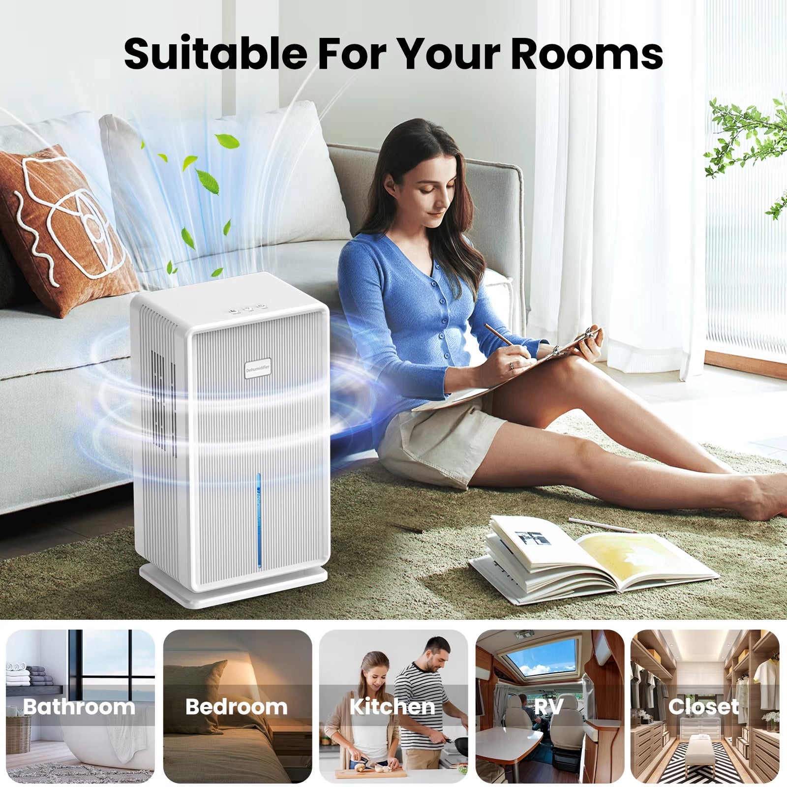 ZeniHumi Whisper-Quiet 100oz Home Dehumidifier