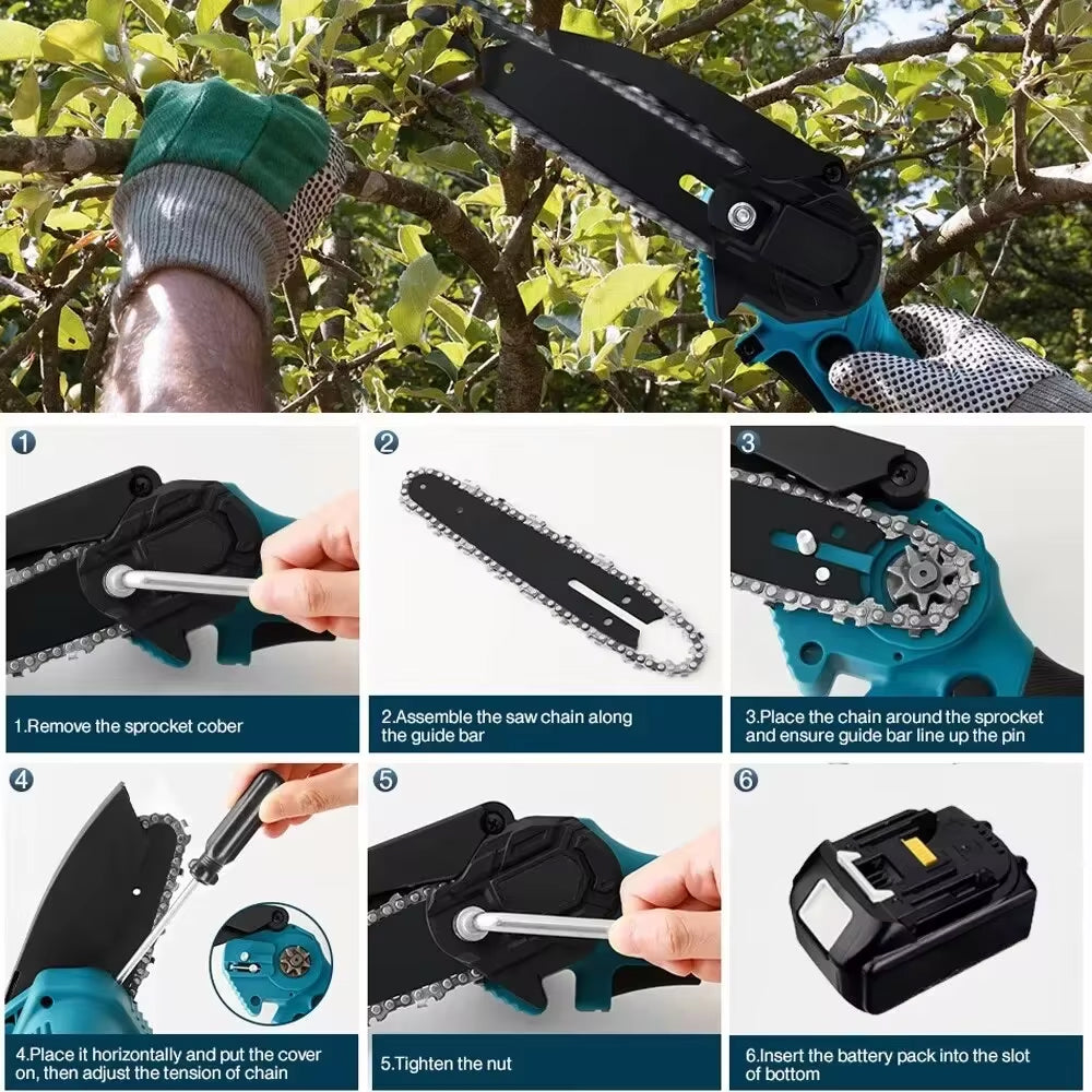 Zizacket 6-Inch Cordless Mini Chainsaw for Tree Trimming