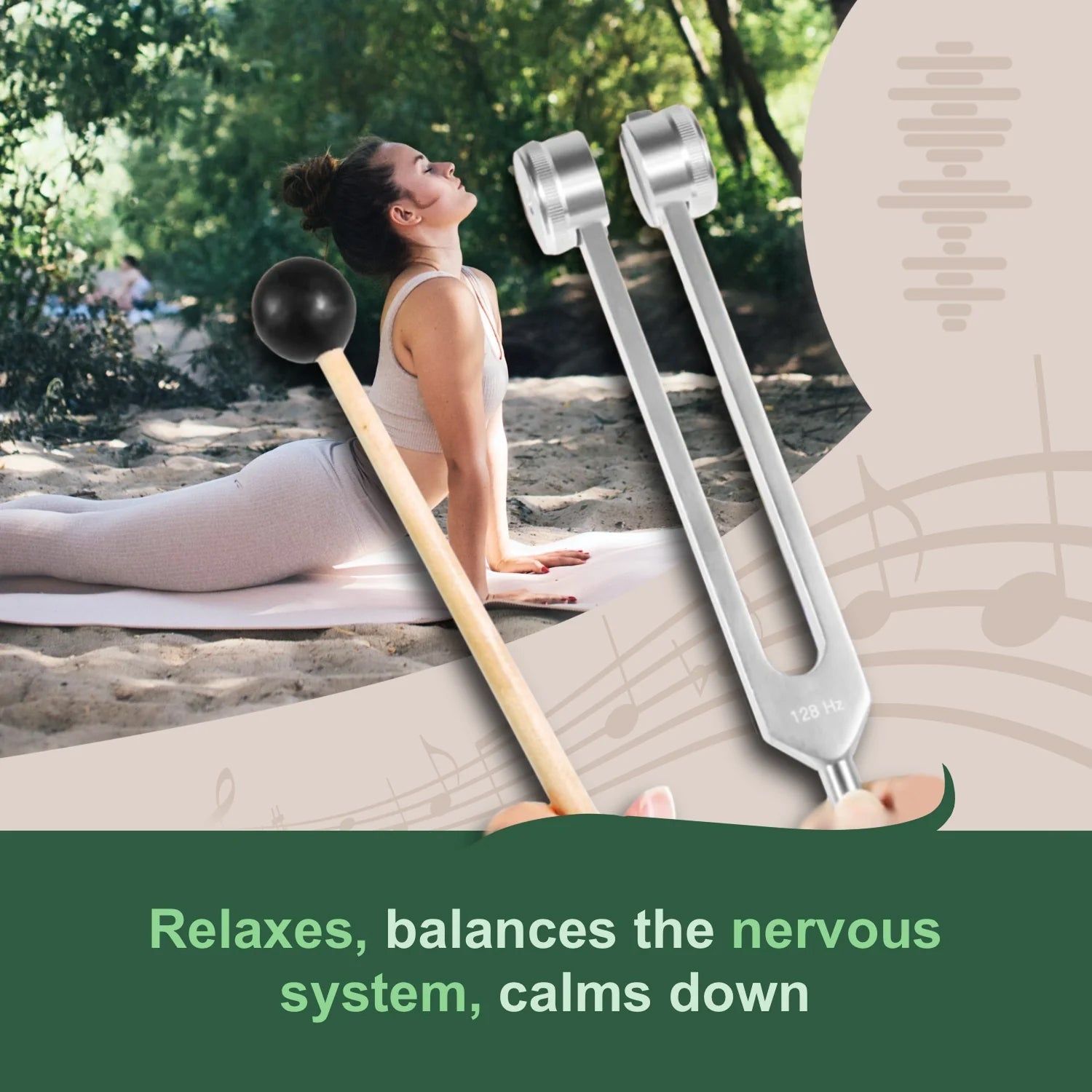 ZynVybra 128Hz Sound Therapy Tuning Fork for Pain Relief